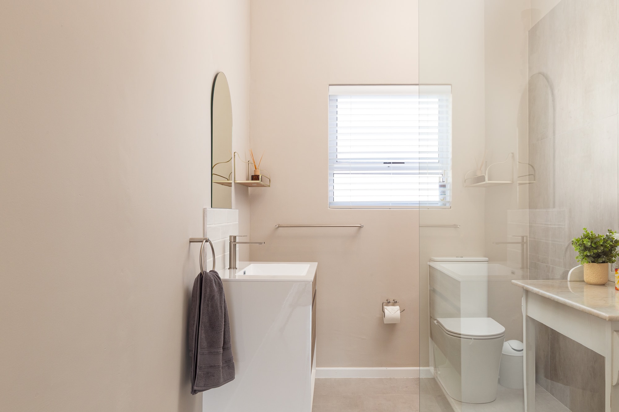 Modern minimalist bathroom interior