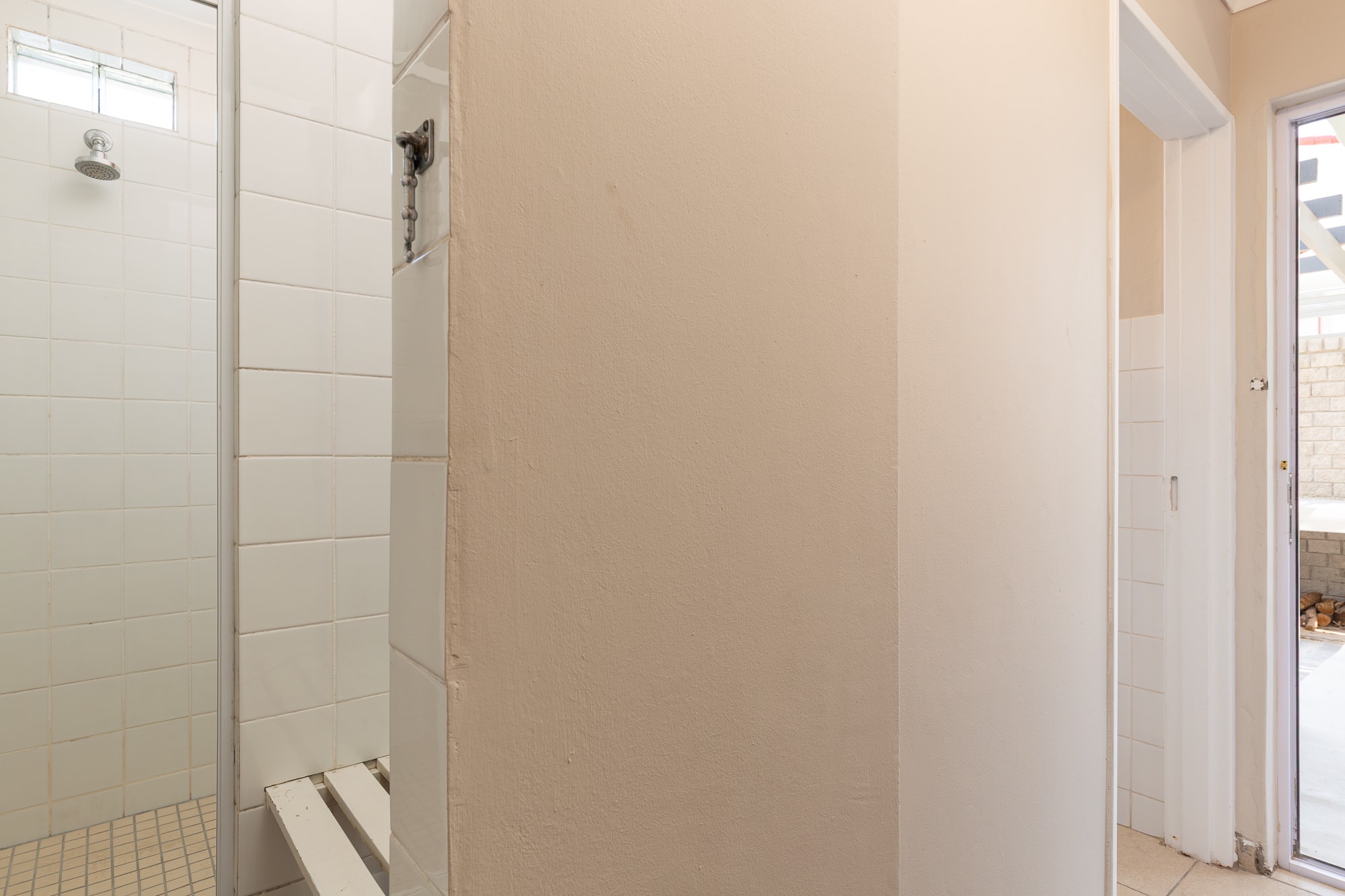 Modern bathroom shower enclosure with glass door